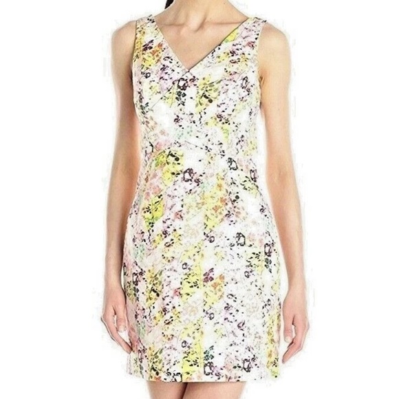JESSICA SIMPSON Women's Floral V-Neck Cotton Dress Size 6 - Picture 1 of 4